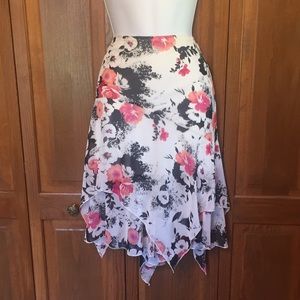 Assymetrical Floral Skirt